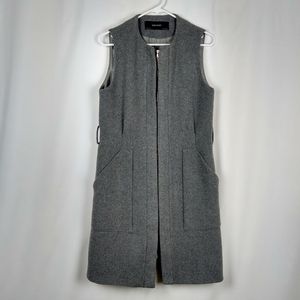 Zara Basic Gray Sleeveless Long Vest Jacket Small